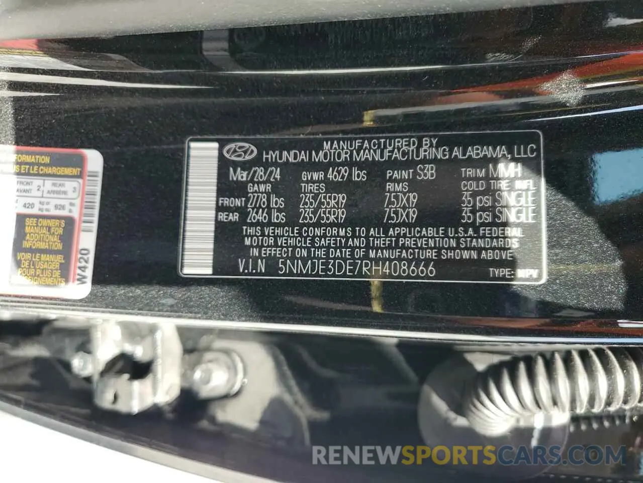 16 fotografías del automóvil dañado 5NMJE3DE7RH408666 HYUNDAI TUCSON 2024