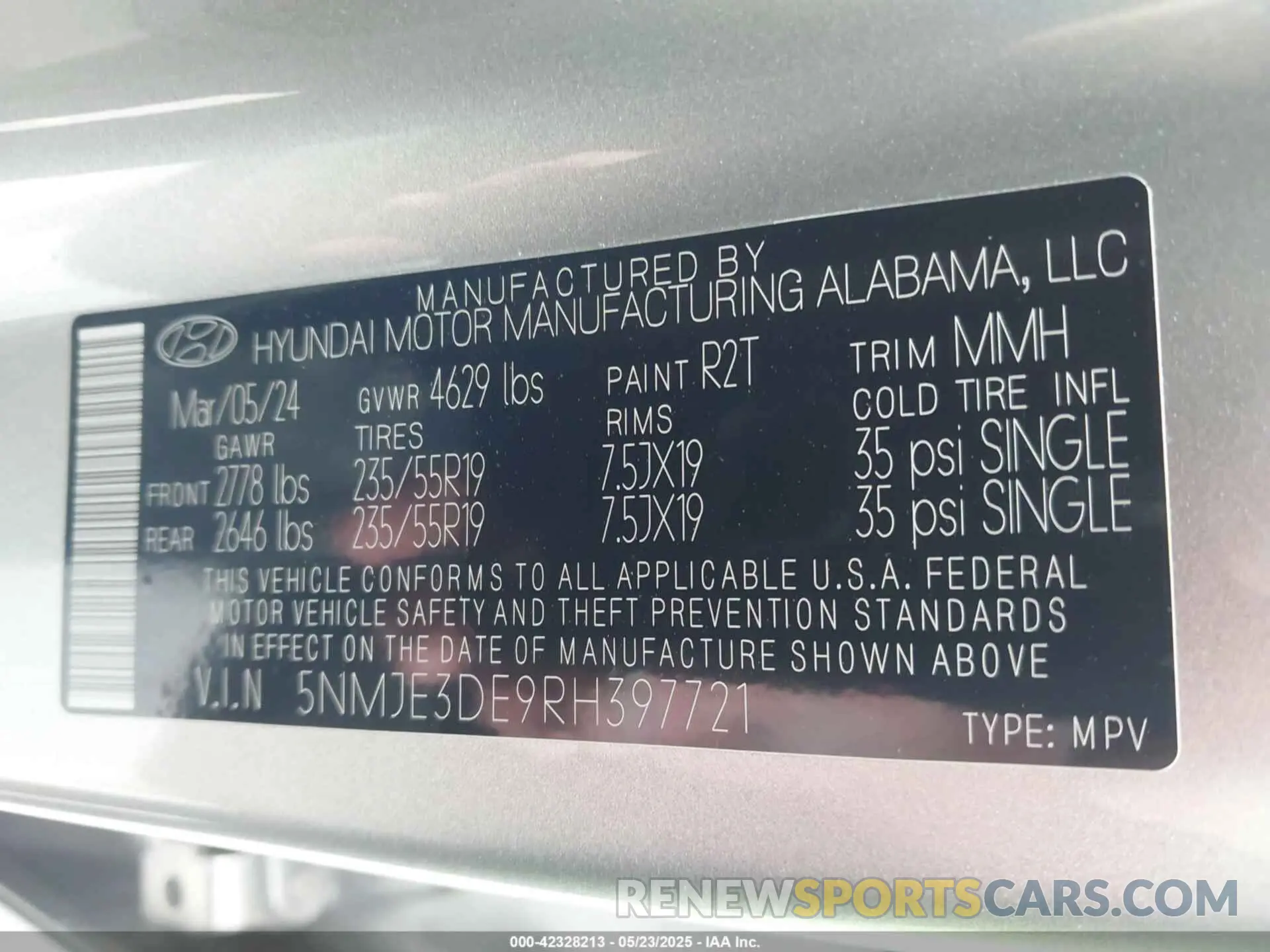 9 fotografías del automóvil dañado 5NMJE3DE9RH397721 HYUNDAI TUCSON 2024