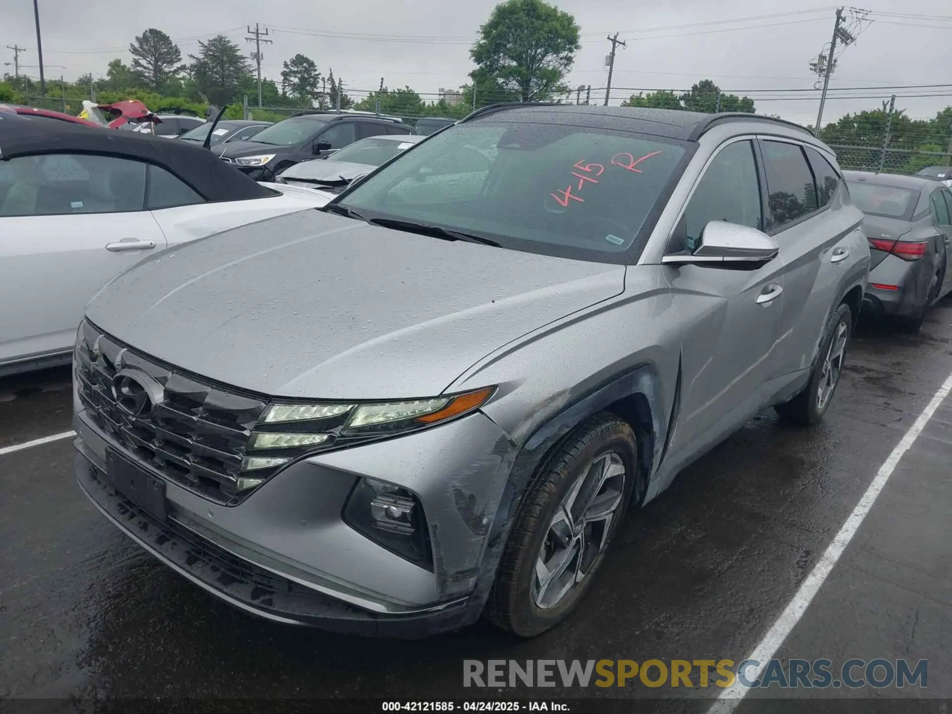 2 fotografías del automóvil dañado 5NMJECDE0RH352912 HYUNDAI TUCSON 2024