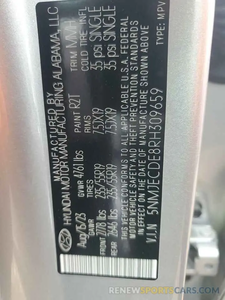 13 fotografías del automóvil dañado 5NMJECDE8RH309659 HYUNDAI TUCSON 2024