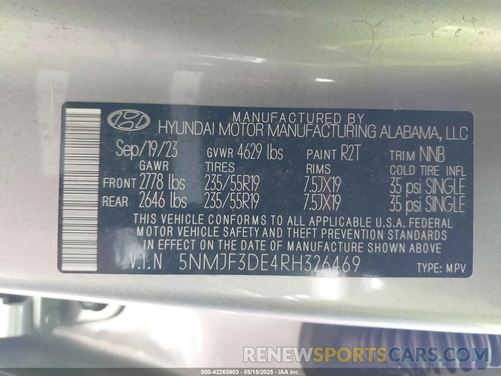 9 fotografías del automóvil dañado 5NMJF3DE4RH326469 HYUNDAI TUCSON 2024
