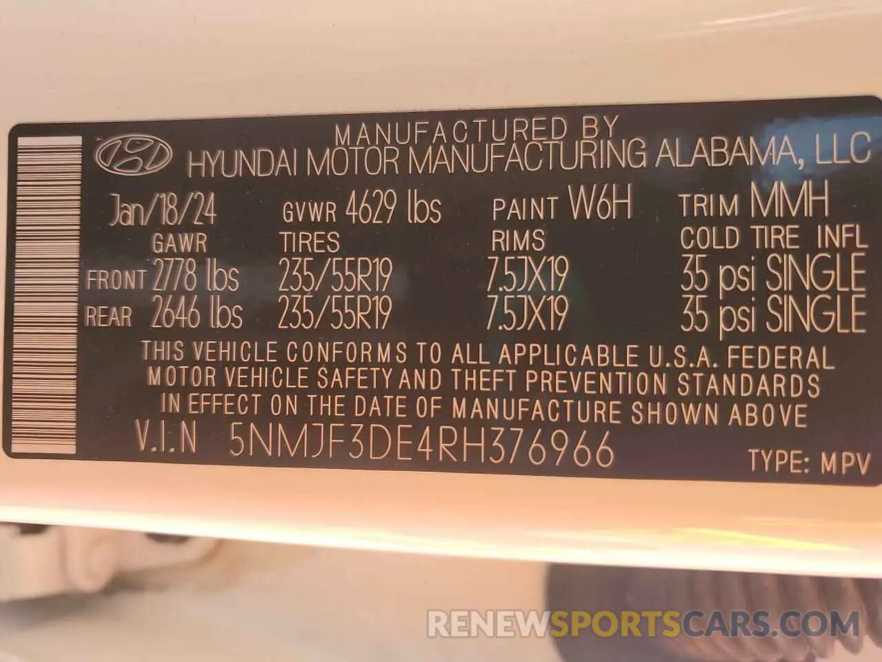 13 fotografías del automóvil dañado 5NMJF3DE4RH376966 HYUNDAI TUCSON 2024