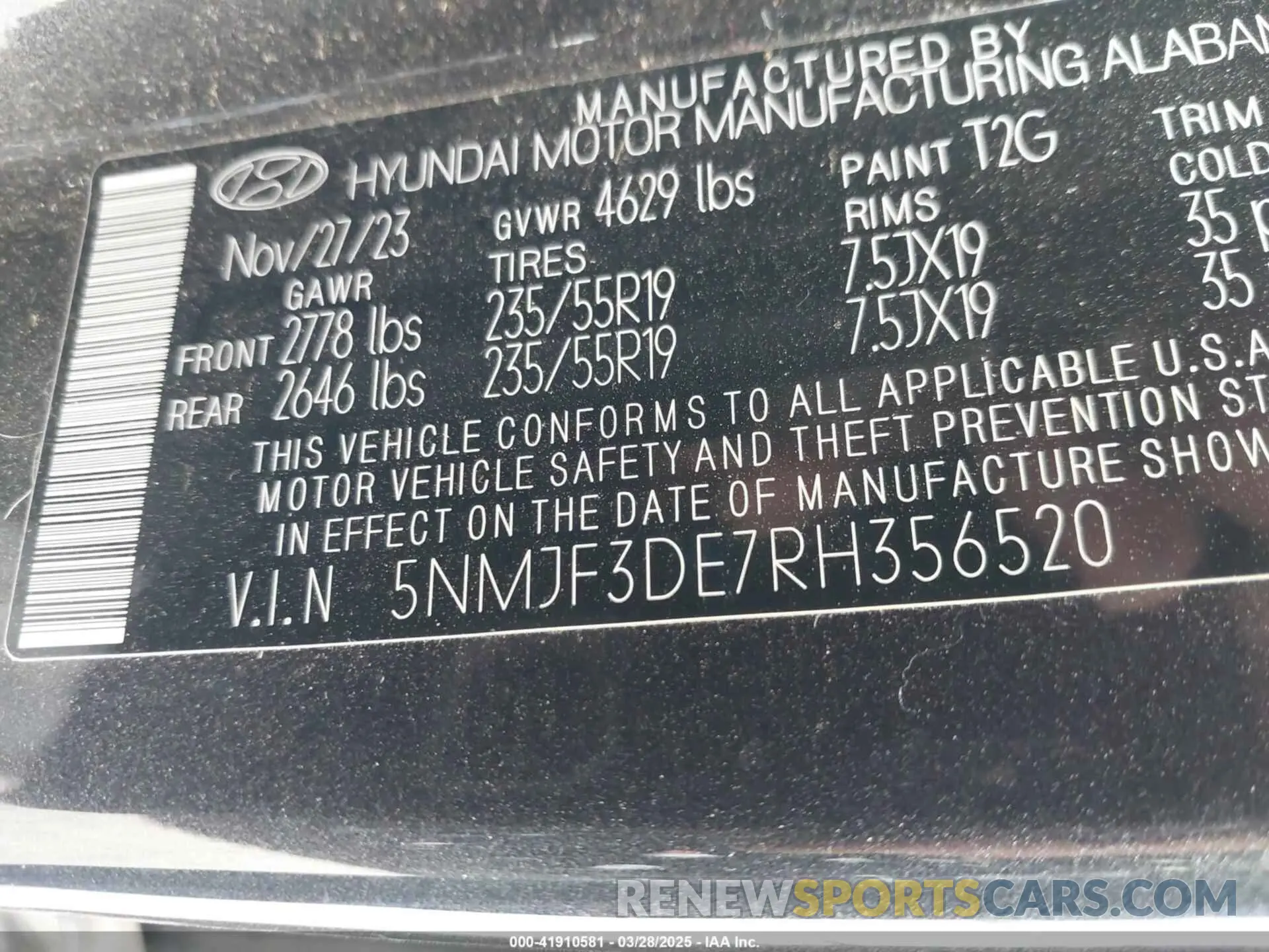 9 fotografías del automóvil dañado 5NMJF3DE7RH356520 HYUNDAI TUCSON 2024