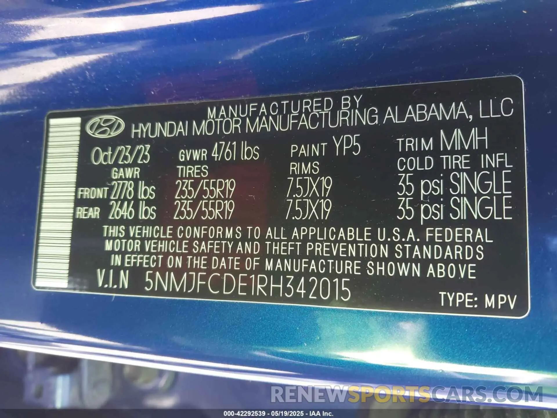 9 fotografías del automóvil dañado 5NMJFCDE1RH342015 HYUNDAI TUCSON 2024
