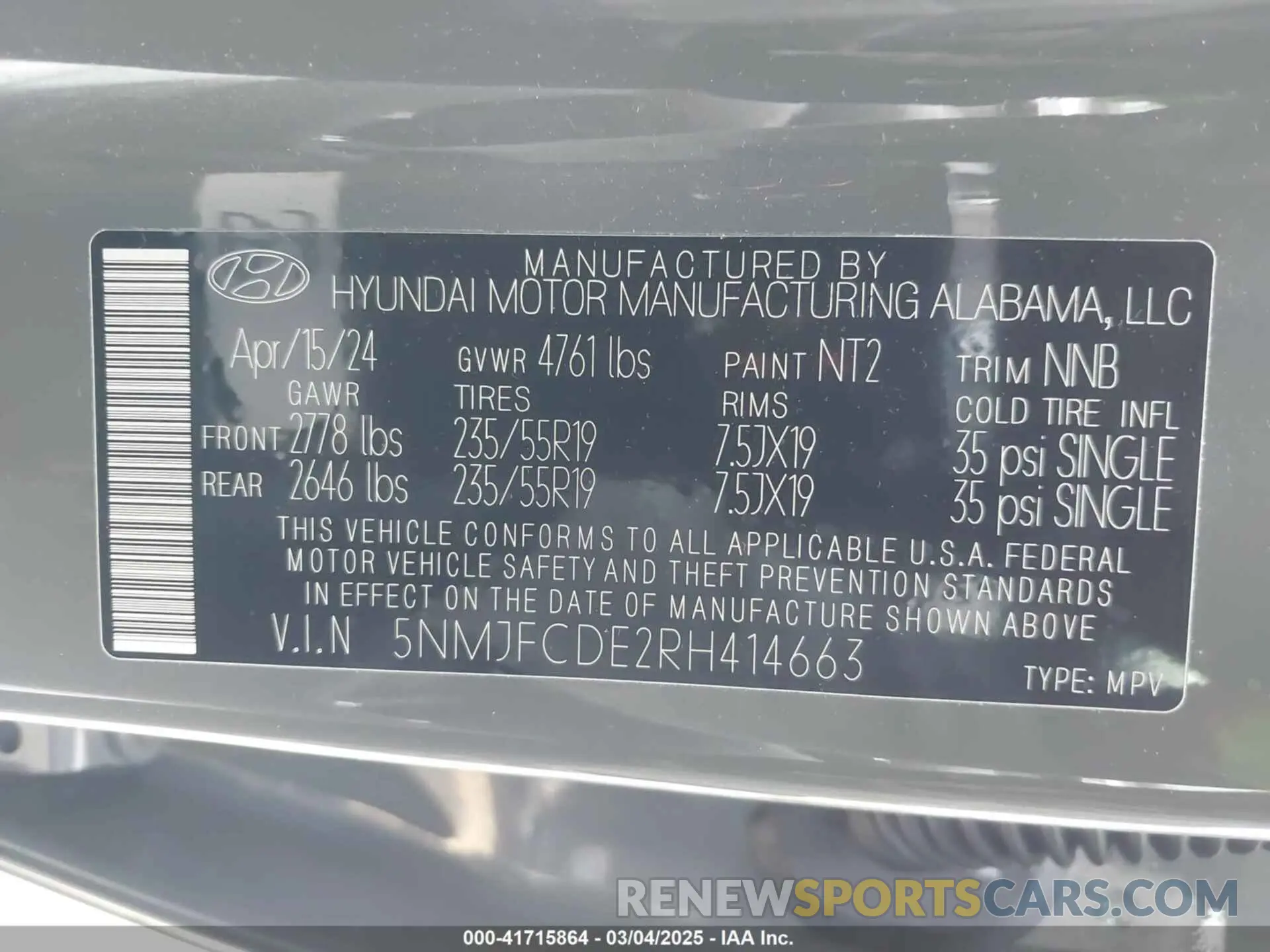9 fotografías del automóvil dañado 5NMJFCDE2RH414663 HYUNDAI TUCSON 2024