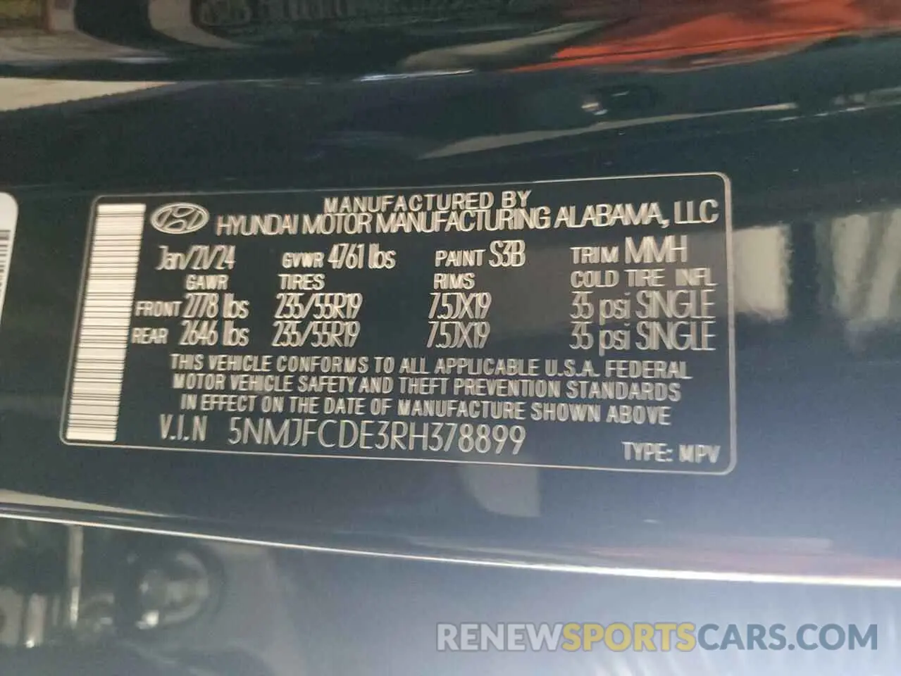 14 fotografías del automóvil dañado 5NMJFCDE3RH378899 HYUNDAI TUCSON 2024