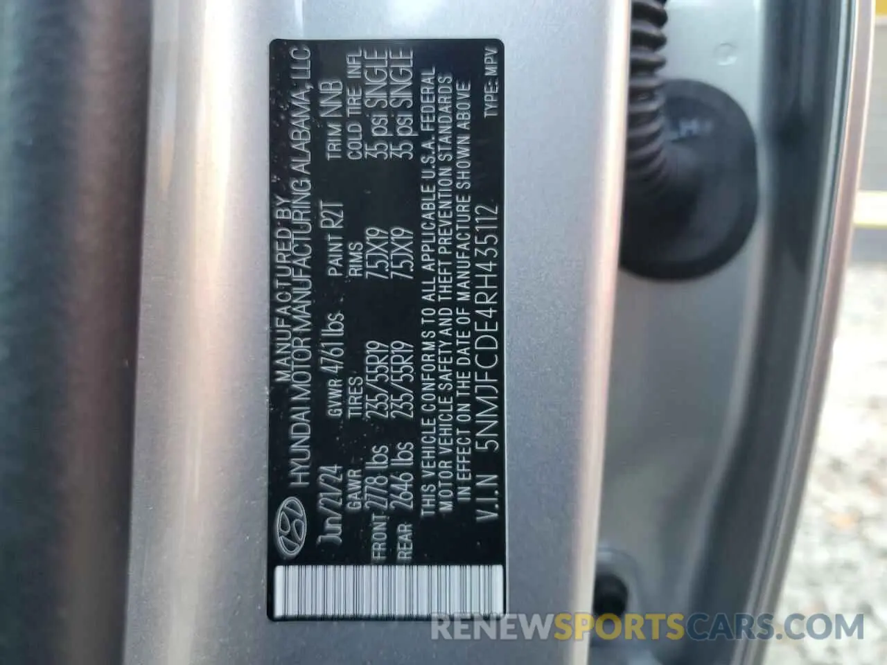 13 fotografías del automóvil dañado 5NMJFCDE4RH435112 HYUNDAI TUCSON 2024
