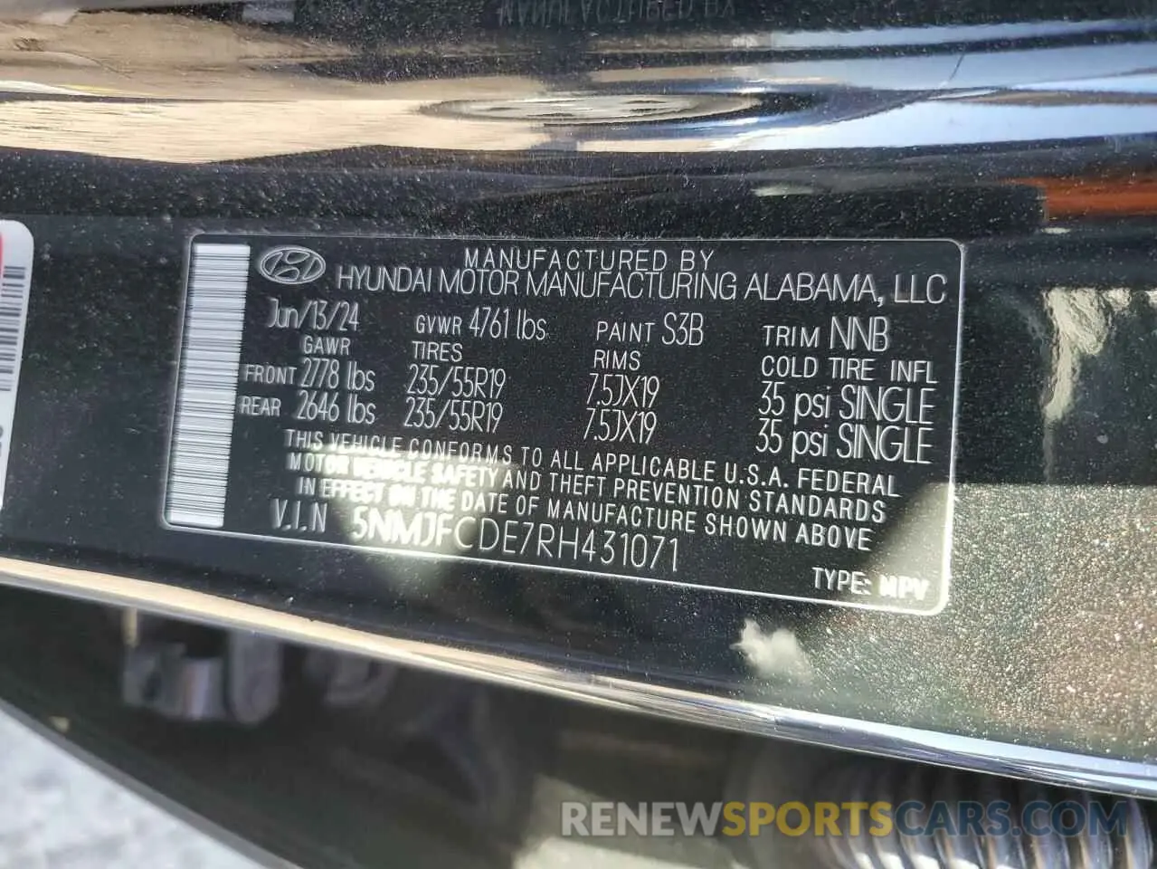 14 fotografías del automóvil dañado 5NMJFCDE7RH431071 HYUNDAI TUCSON 2024