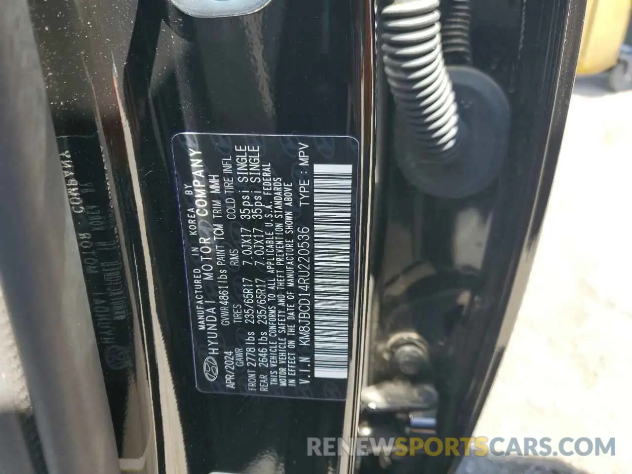 13 fotografías del automóvil dañado KM8JBCD14RU220536 HYUNDAI TUCSON 2024