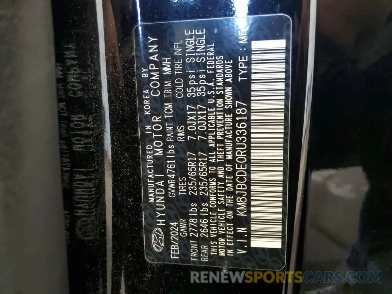 13 fotografías del automóvil dañado KM8JBCDE0RU336187 HYUNDAI TUCSON 2024