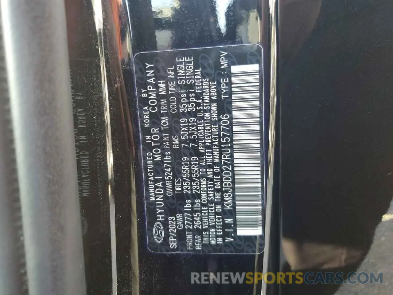 14 fotografías del automóvil dañado KM8JBDD27RU157706 HYUNDAI TUCSON 2024