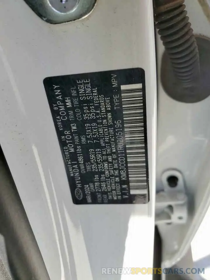 13 fotografías del automóvil dañado KM8JCCD11RU205196 HYUNDAI TUCSON 2024