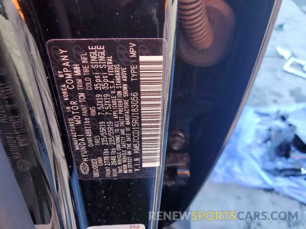 14 fotografías del automóvil dañado KM8JCCD15RU183056 HYUNDAI TUCSON 2024