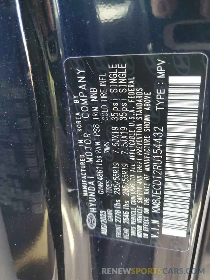13 fotografías del automóvil dañado KM8JECD12RU154432 HYUNDAI TUCSON 2024