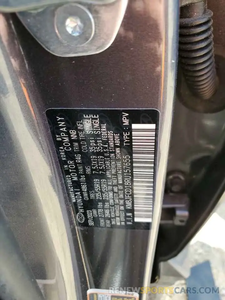 14 fotografías del automóvil dañado KM8JFCD18RU157655 HYUNDAI TUCSON 2024