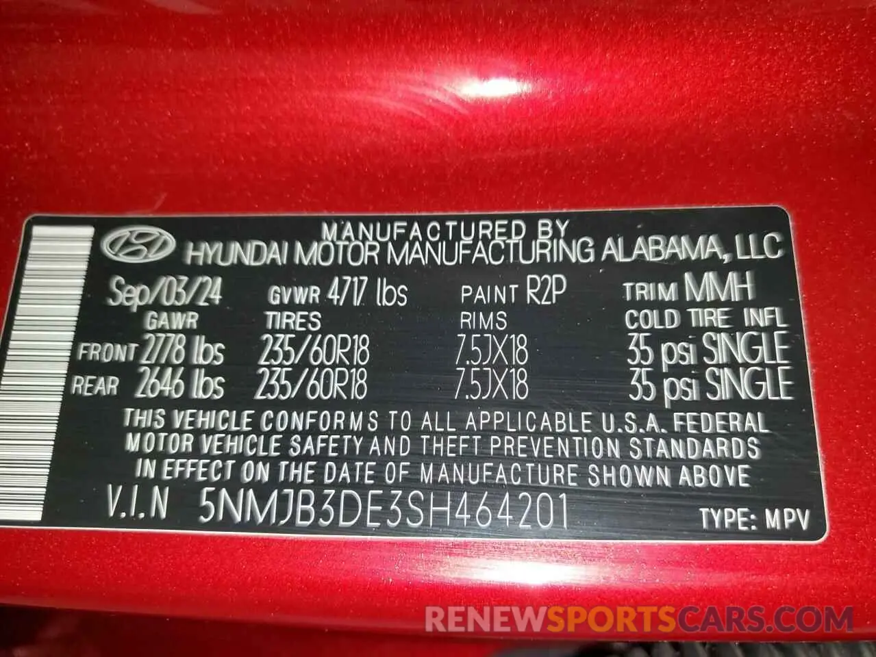 13 fotografías del automóvil dañado 5NMJB3DE3SH464201 HYUNDAI TUCSON 2025