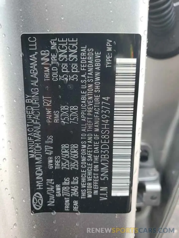 14 fotografías del automóvil dañado 5NMJB3DE8SH493774 HYUNDAI TUCSON 2025