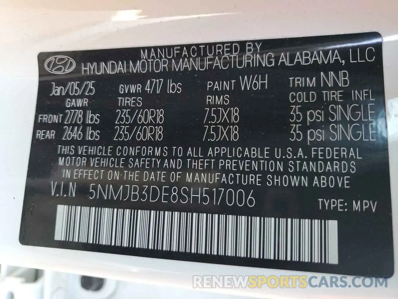12 fotografías del automóvil dañado 5NMJB3DE8SH517006 HYUNDAI TUCSON 2025