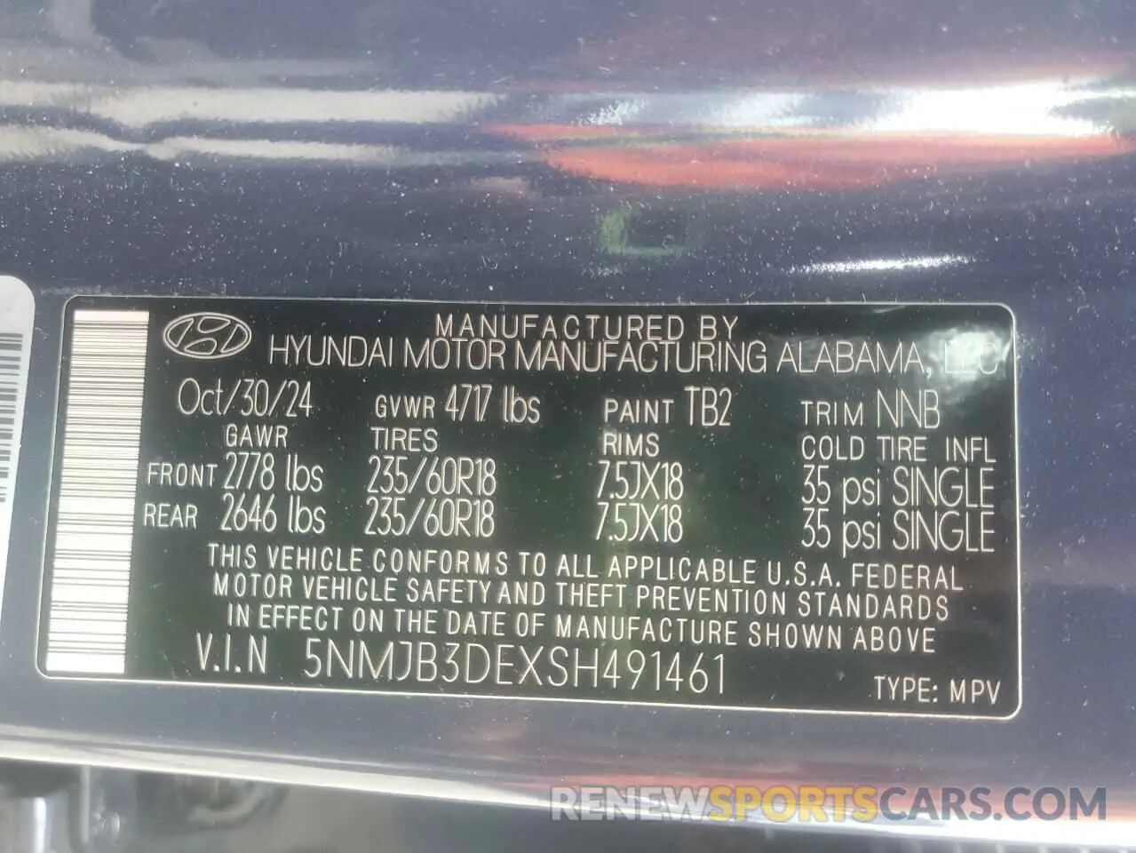 13 fotografías del automóvil dañado 5NMJB3DEXSH491461 HYUNDAI TUCSON 2025