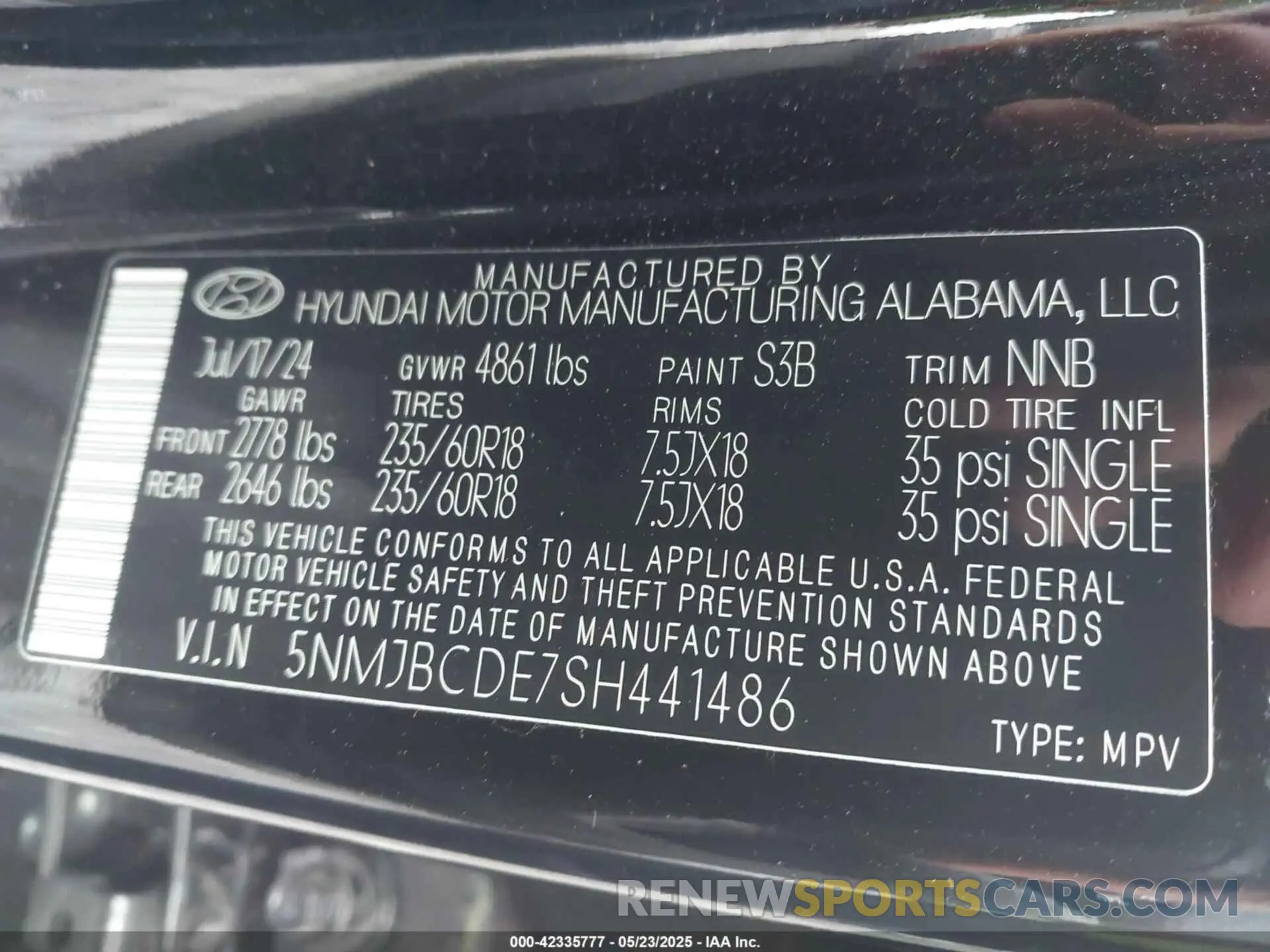 9 fotografías del automóvil dañado 5NMJBCDE7SH441486 HYUNDAI TUCSON 2025