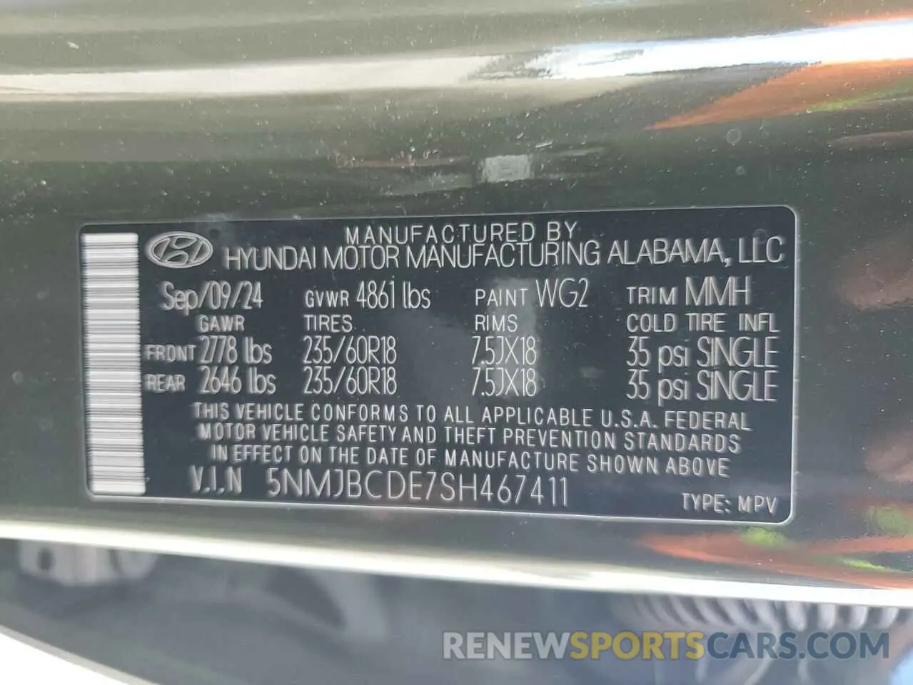 12 fotografías del automóvil dañado 5NMJBCDE7SH467411 HYUNDAI TUCSON 2025