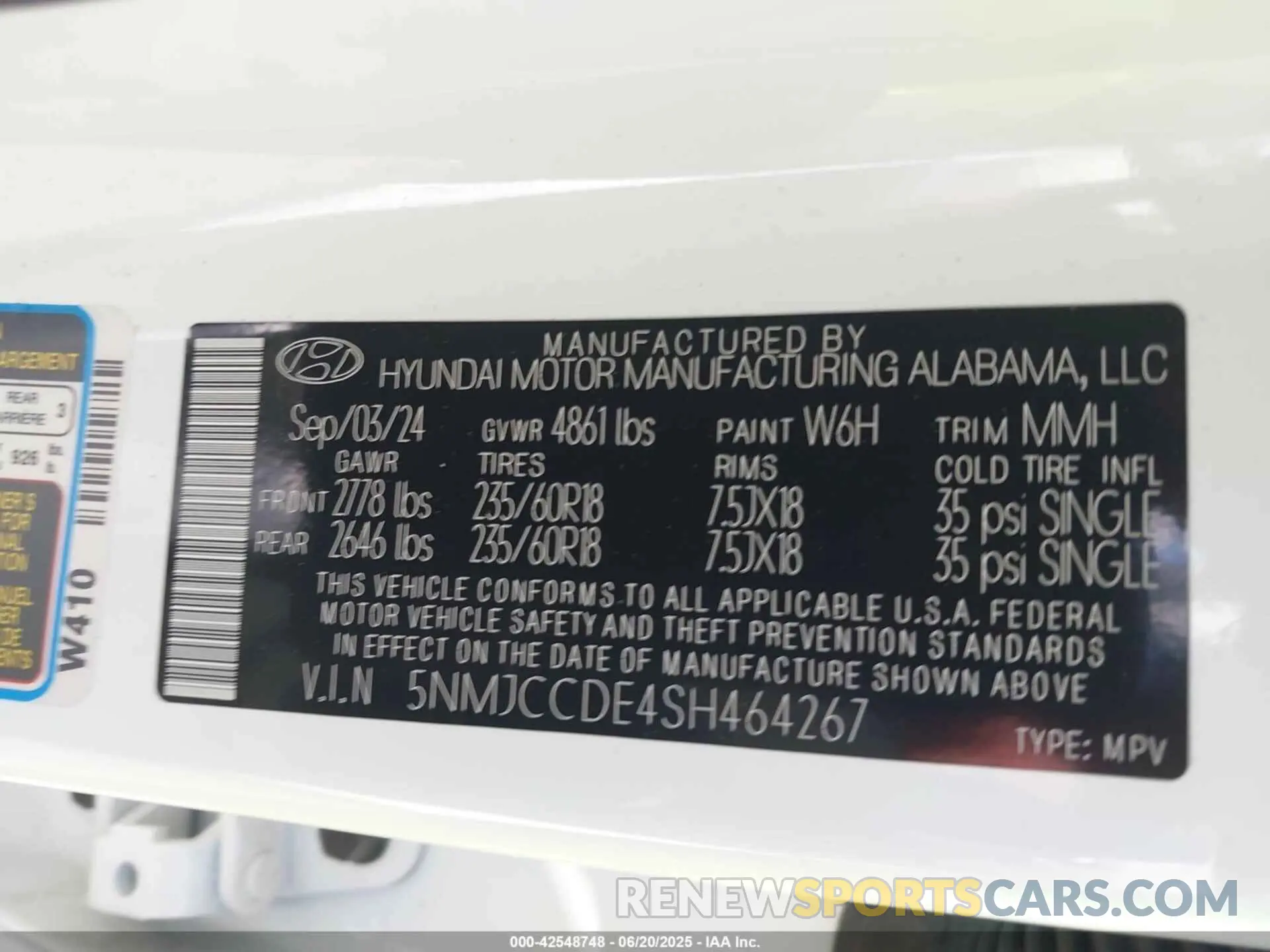 9 fotografías del automóvil dañado 5NMJCCDE4SH464267 HYUNDAI TUCSON 2025