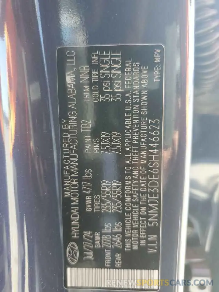 15 fotografías del automóvil dañado 5NMJE3DE6SH446623 HYUNDAI TUCSON 2025