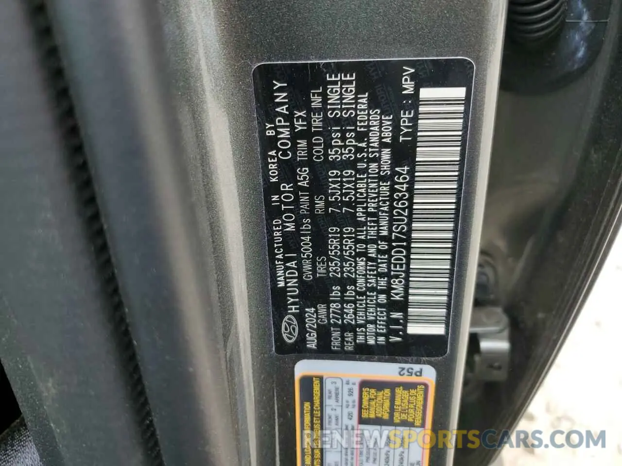 13 fotografías del automóvil dañado KM8JEDD17SU263464 HYUNDAI TUCSON 2025