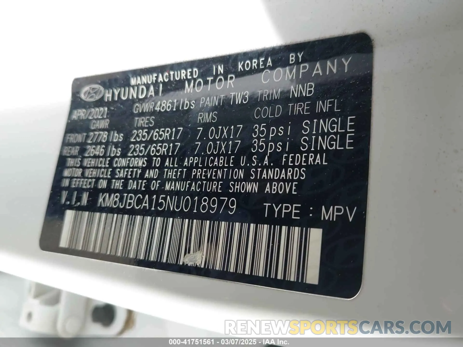 9 fotografías del automóvil dañado KM8JBCA15NU018979 HYUNDAI TUCSON HYBRID 2022