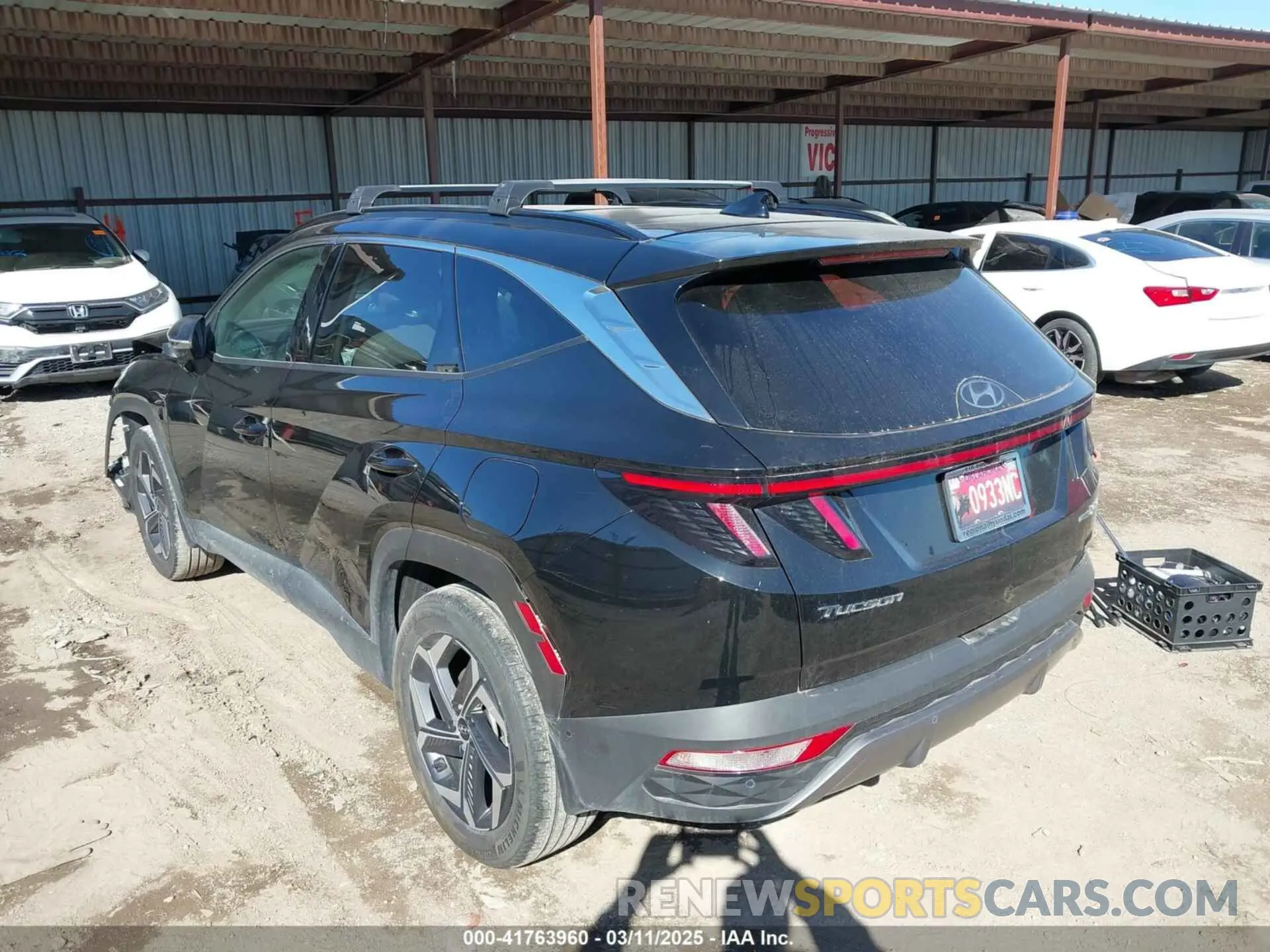 3 fotografías del automóvil dañado KM8JECA15PU130059 HYUNDAI TUCSON HYBRID 2023