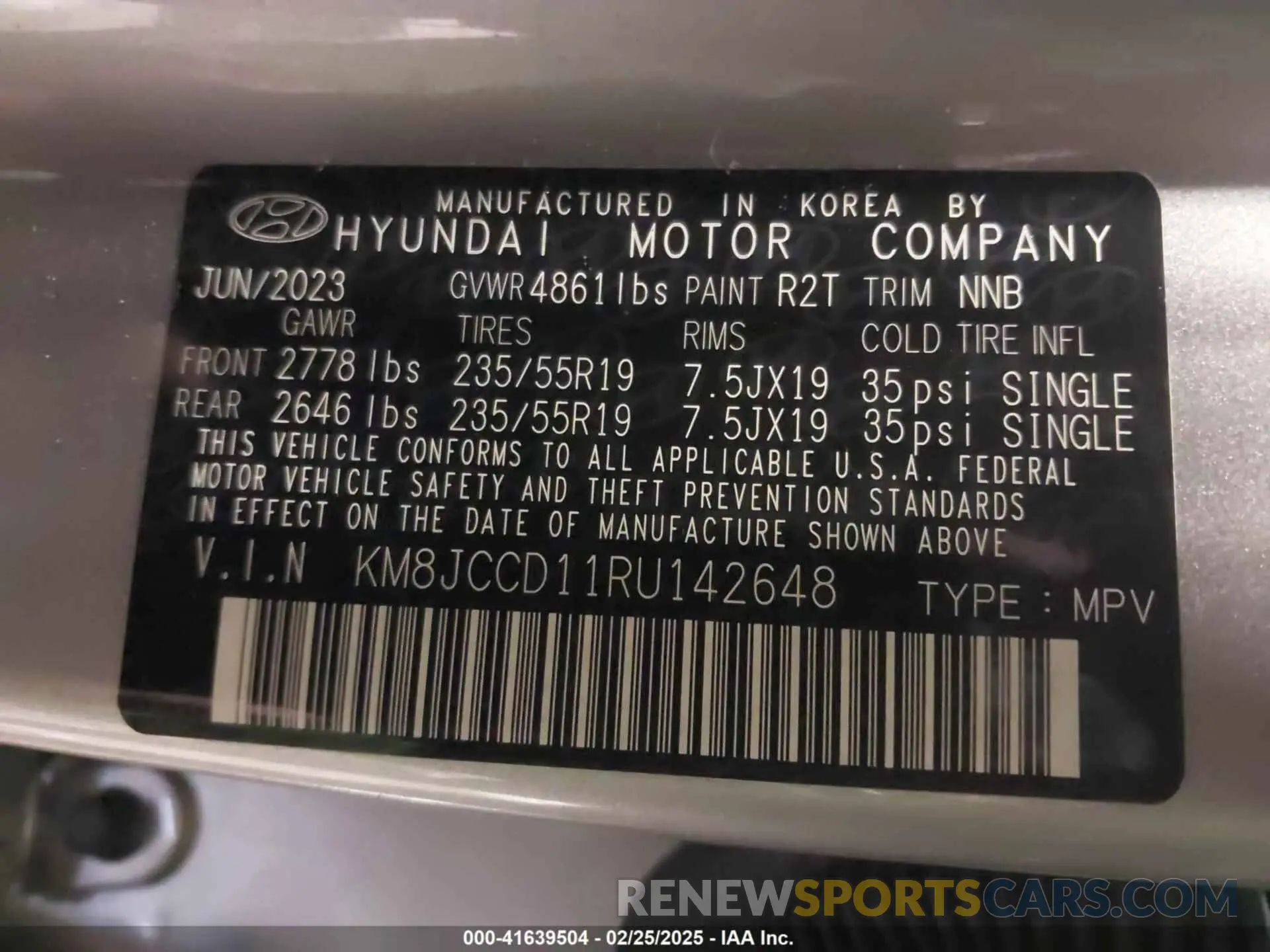 9 fotografías del automóvil dañado KM8JCCD11RU142648 HYUNDAI TUCSON HYBRID 2024