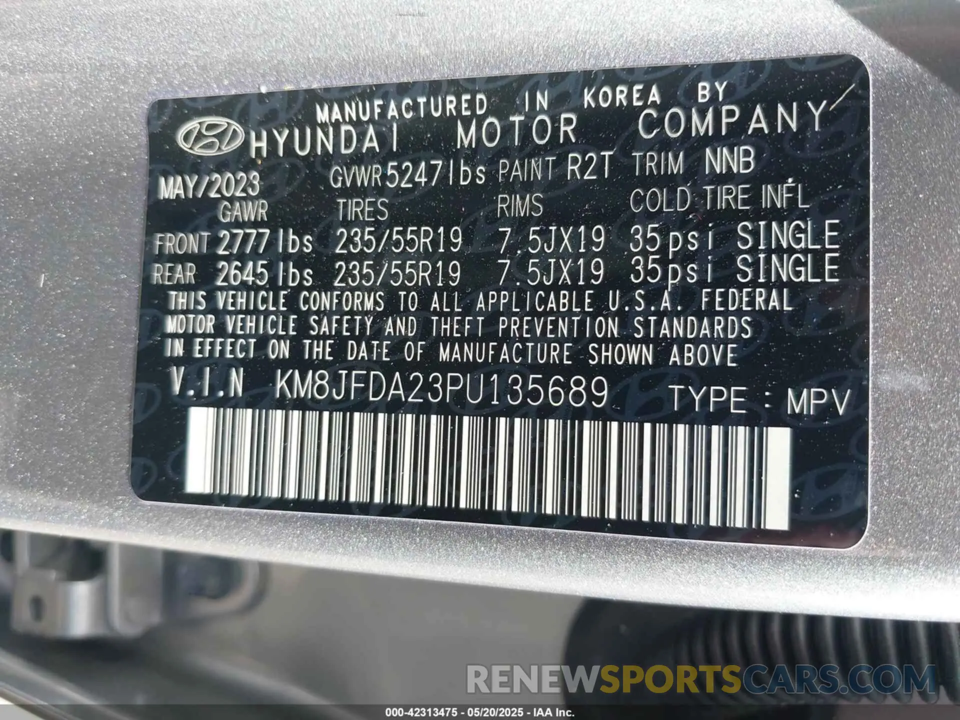 9 fotografías del automóvil dañado KM8JFDA23PU135689 HYUNDAI TUCSON PLUG-IN HYBRID 2023