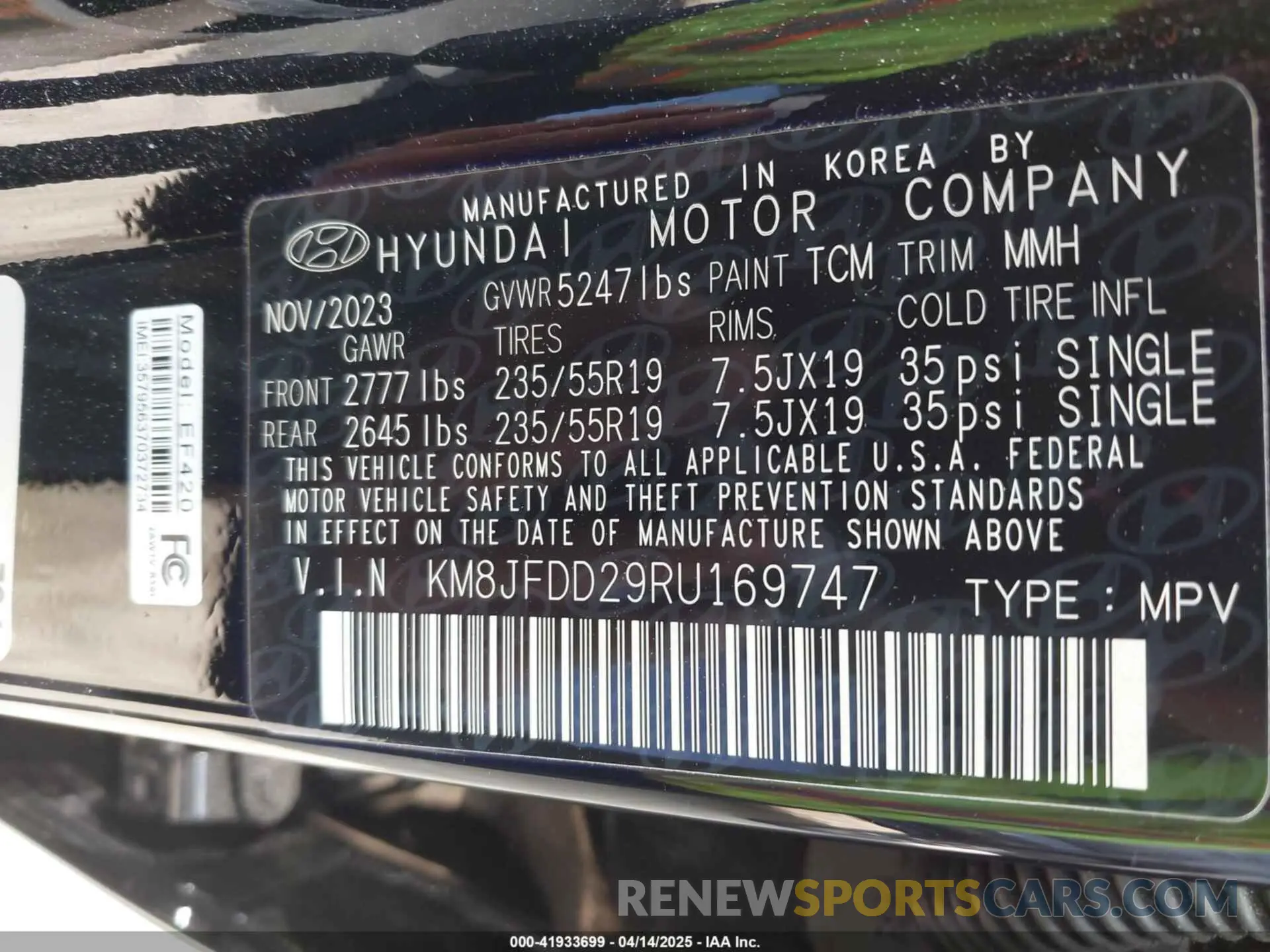 9 fotografías del automóvil dañado KM8JFDD29RU169747 HYUNDAI TUCSON PLUG-IN HYBRID 2024