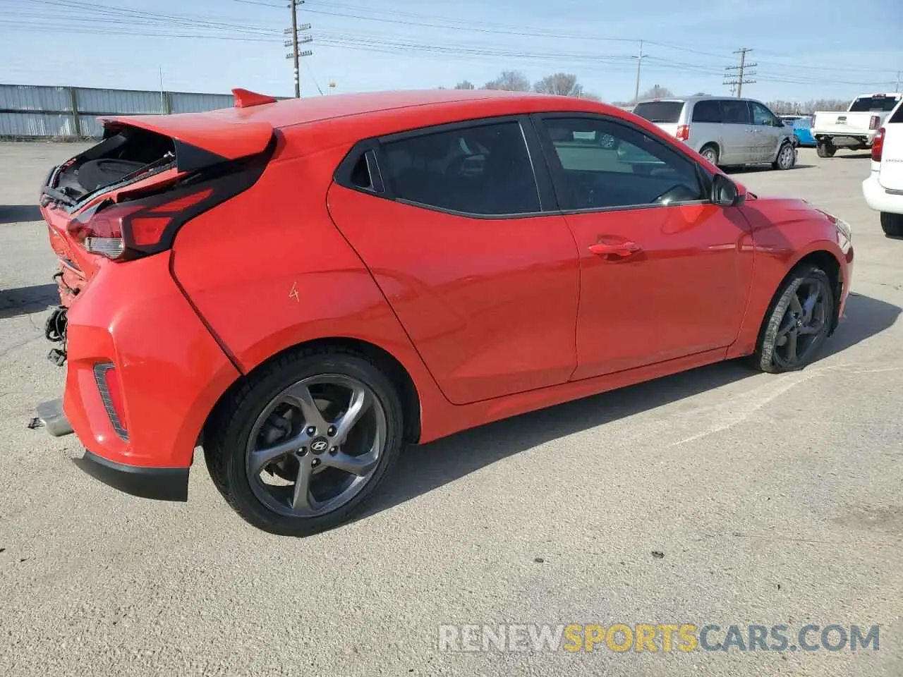 3 fotografías del automóvil dañado KMHTG6AF1KU017704 HYUNDAI VELOSTER 2019