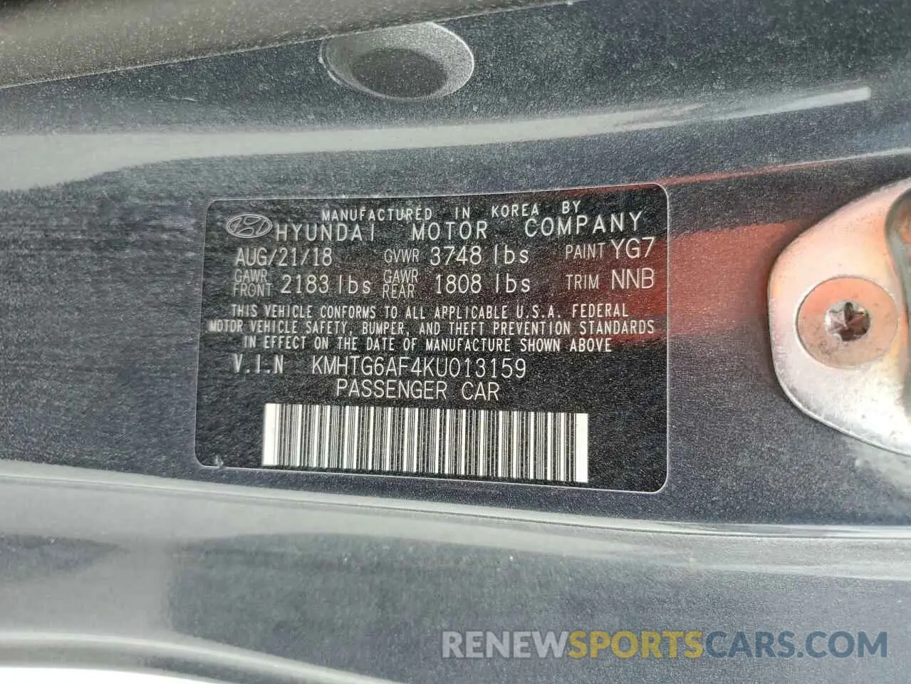14 fotografías del automóvil dañado KMHTG6AF4KU013159 HYUNDAI VELOSTER 2019