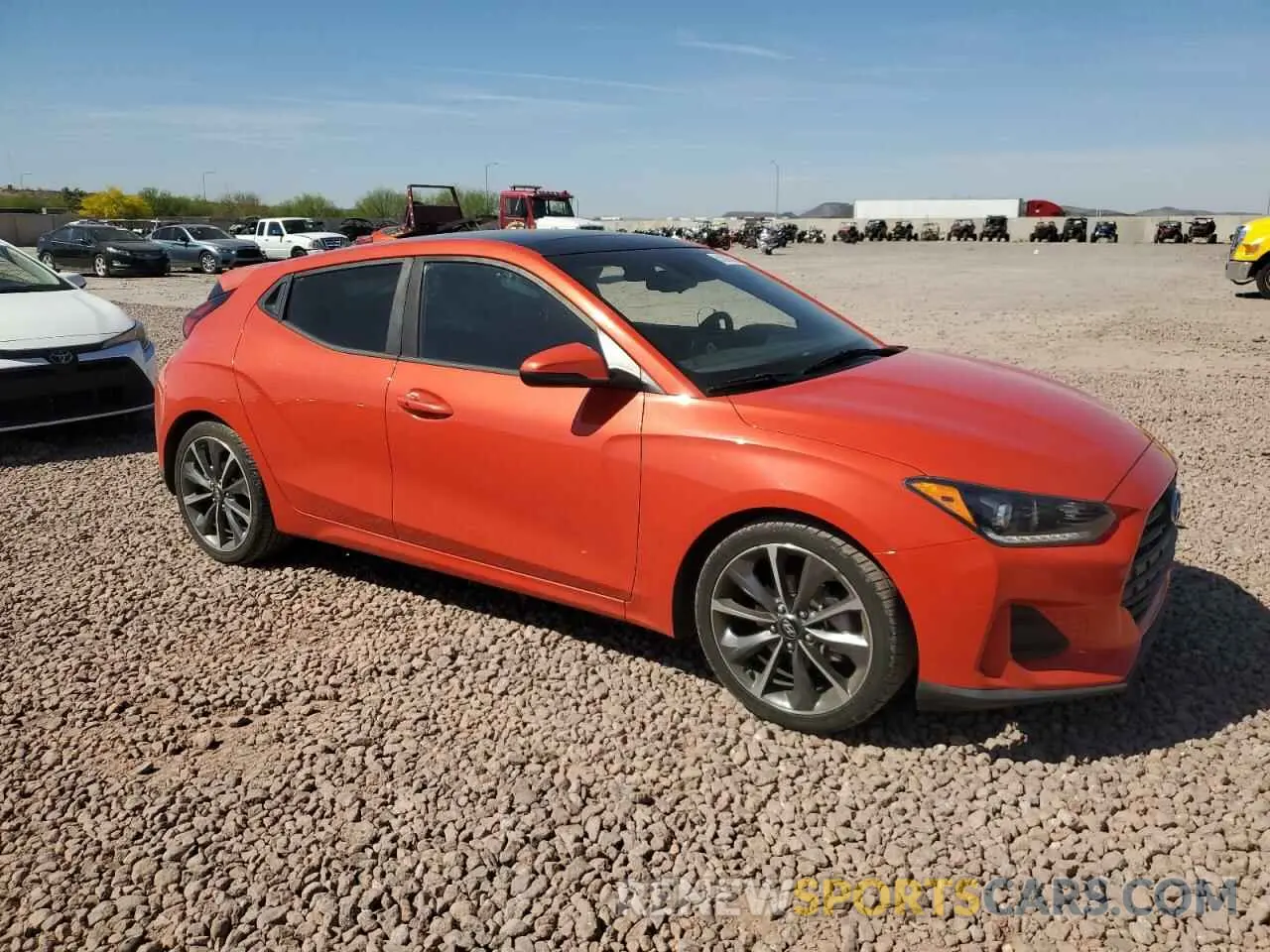 4 fotografías del automóvil dañado KMHTG6AF6KU019061 HYUNDAI VELOSTER 2019
