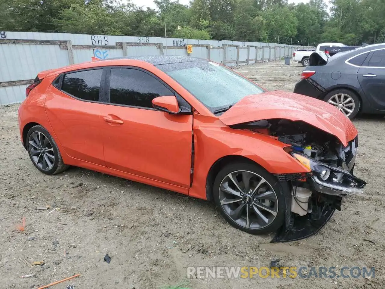 4 fotografías del automóvil dañado KMHTG6AF7KU006884 HYUNDAI VELOSTER 2019