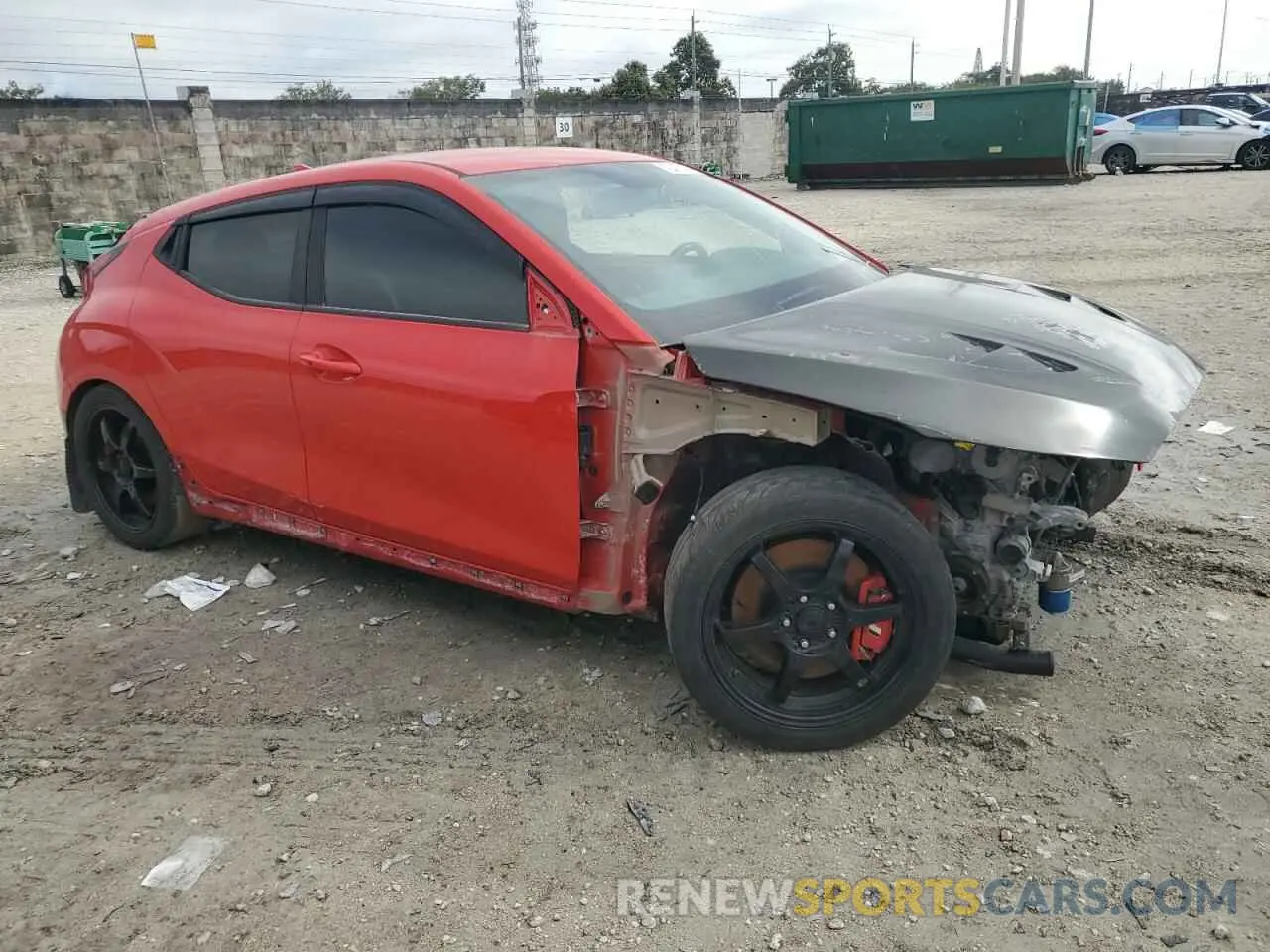 4 fotografías del automóvil dañado KMHT36AH4LU007036 HYUNDAI VELOSTER 2020