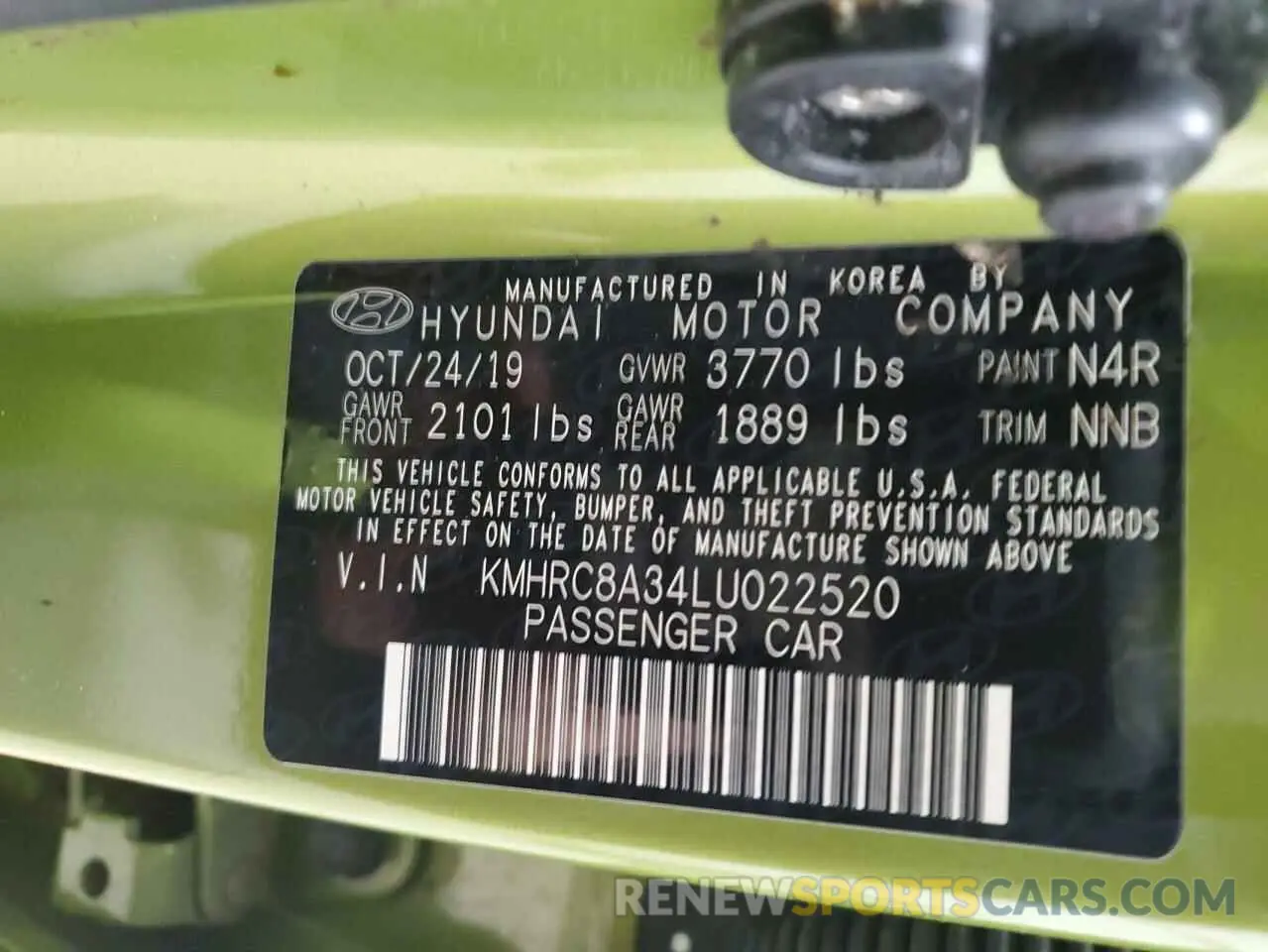 15 fotografías del automóvil dañado KMHRC8A34LU022520 HYUNDAI VENUE 2020