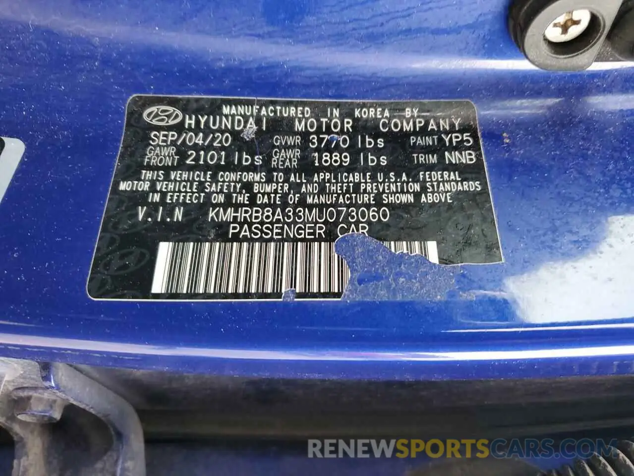 13 fotografías del automóvil dañado KMHRB8A33MU073060 HYUNDAI VENUE 2021