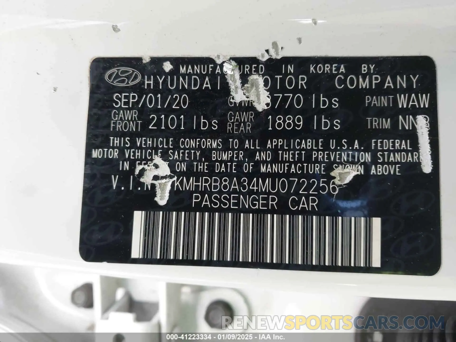 9 fotografías del automóvil dañado KMHRB8A34MU072256 HYUNDAI VENUE 2021