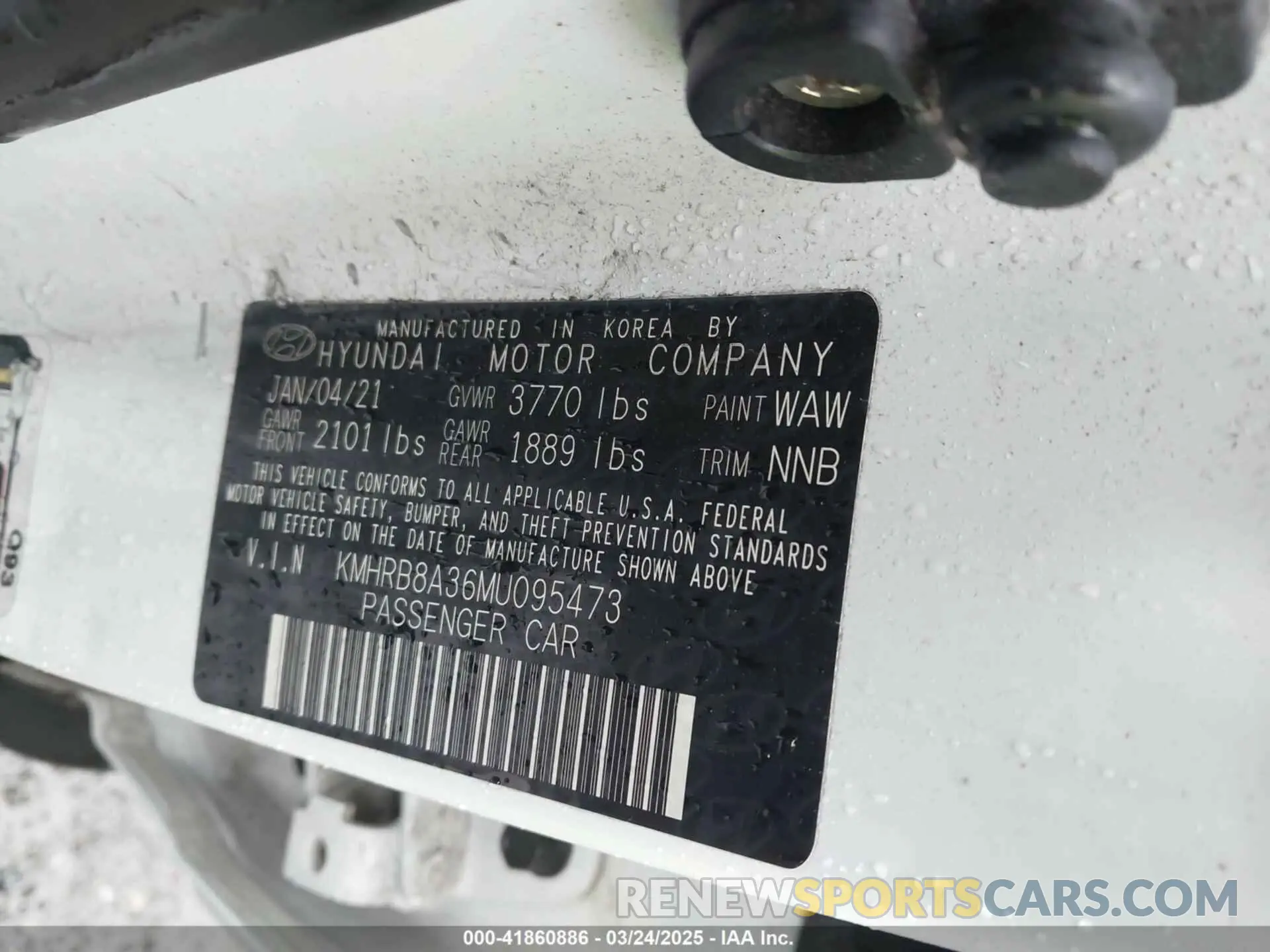 9 fotografías del automóvil dañado KMHRB8A36MU095473 HYUNDAI VENUE 2021