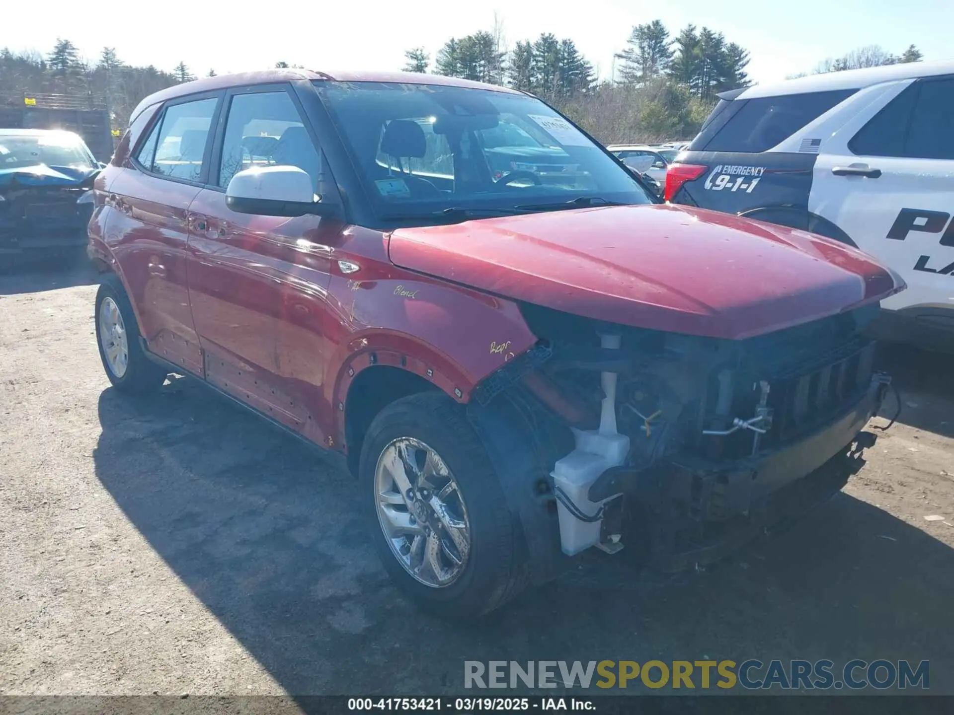 1 fotografías del automóvil dañado KMHRB8A37MU126746 HYUNDAI VENUE 2021