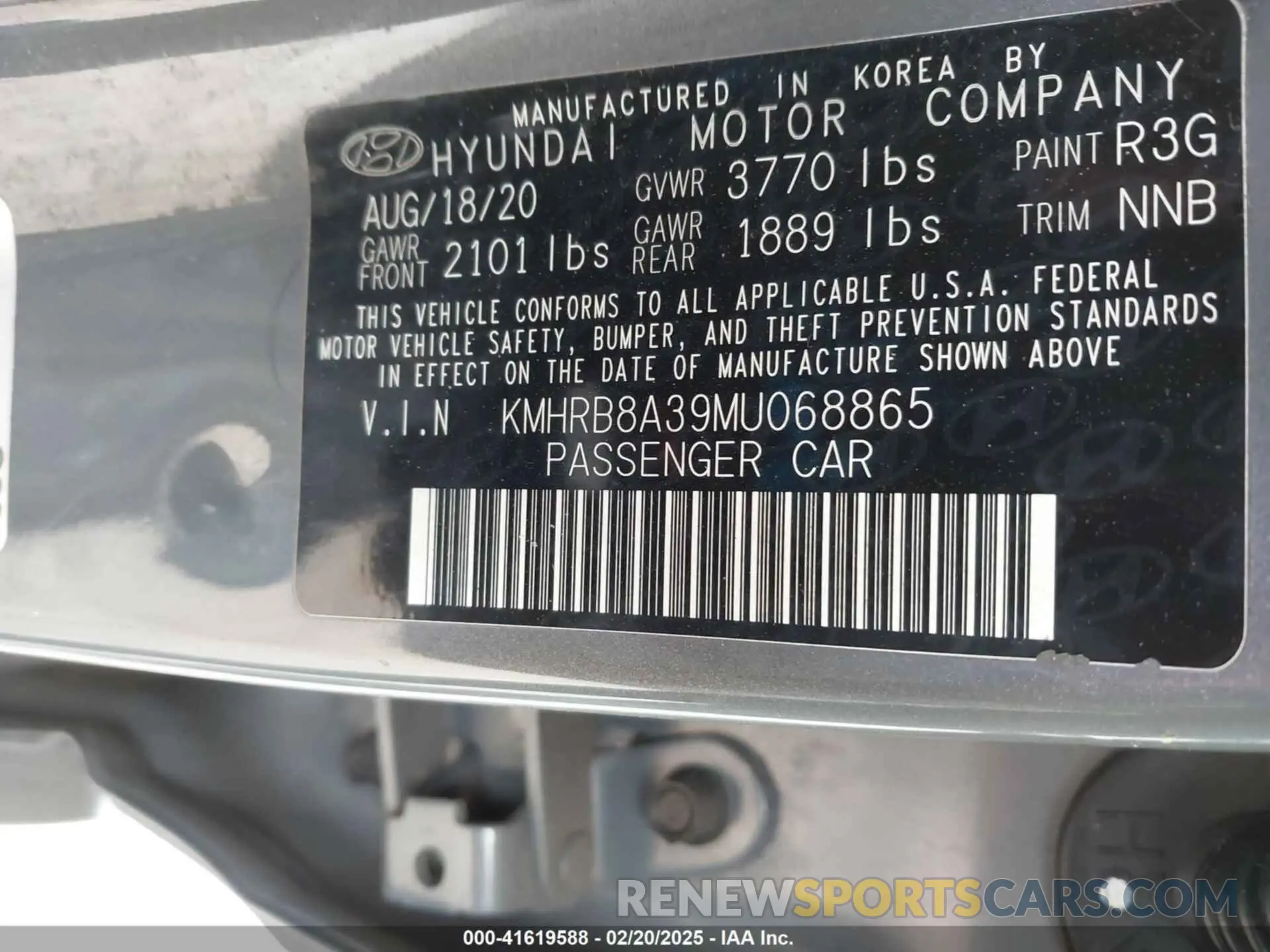 9 fotografías del automóvil dañado KMHRB8A39MU068865 HYUNDAI VENUE 2021