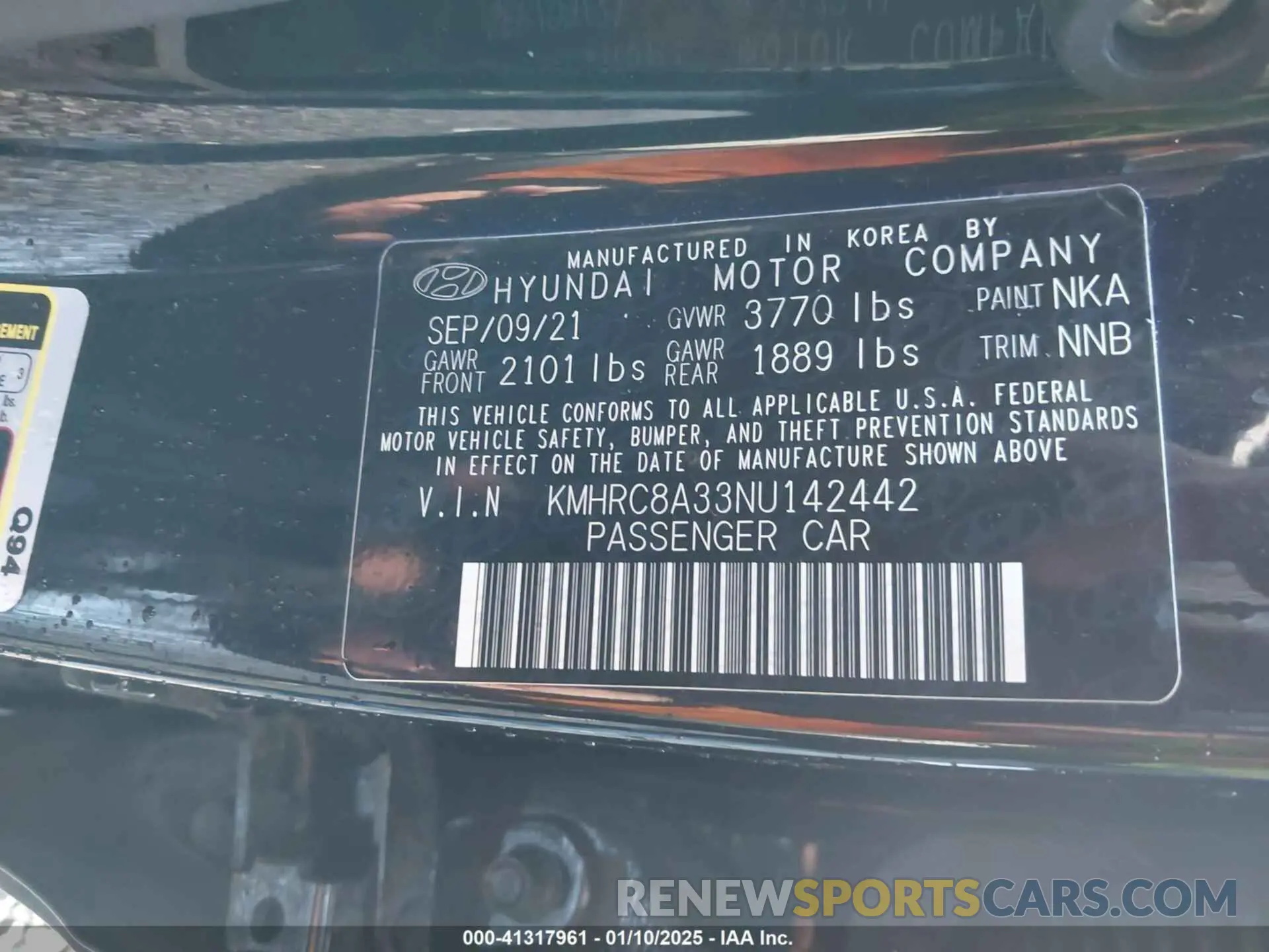 9 fotografías del automóvil dañado KMHRC8A33NU142442 HYUNDAI VENUE 2022