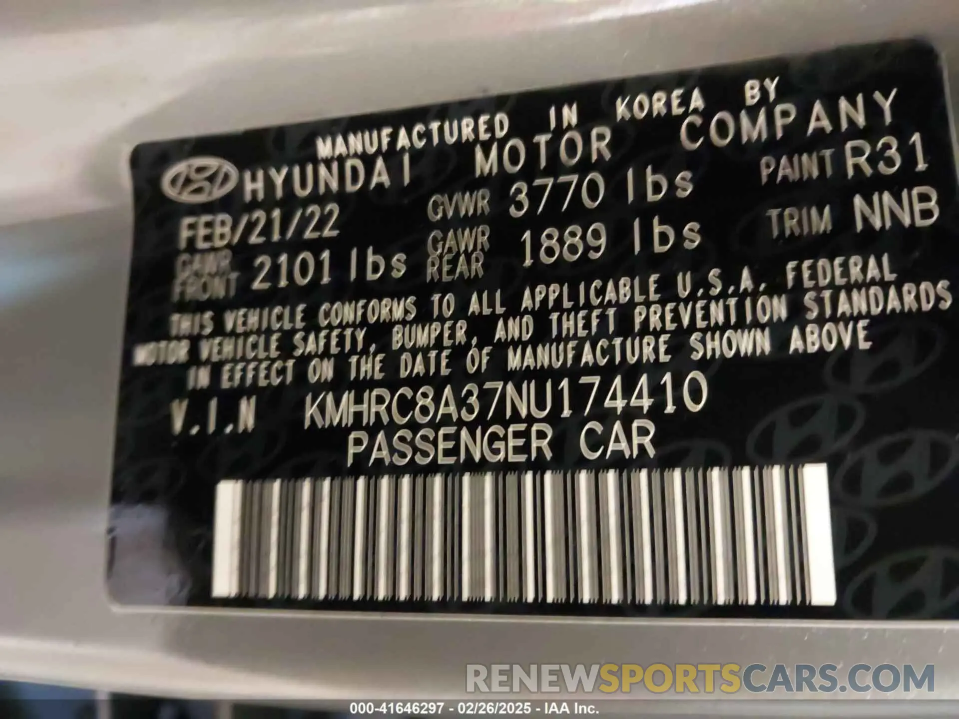 9 fotografías del automóvil dañado KMHRC8A37NU174410 HYUNDAI VENUE 2022