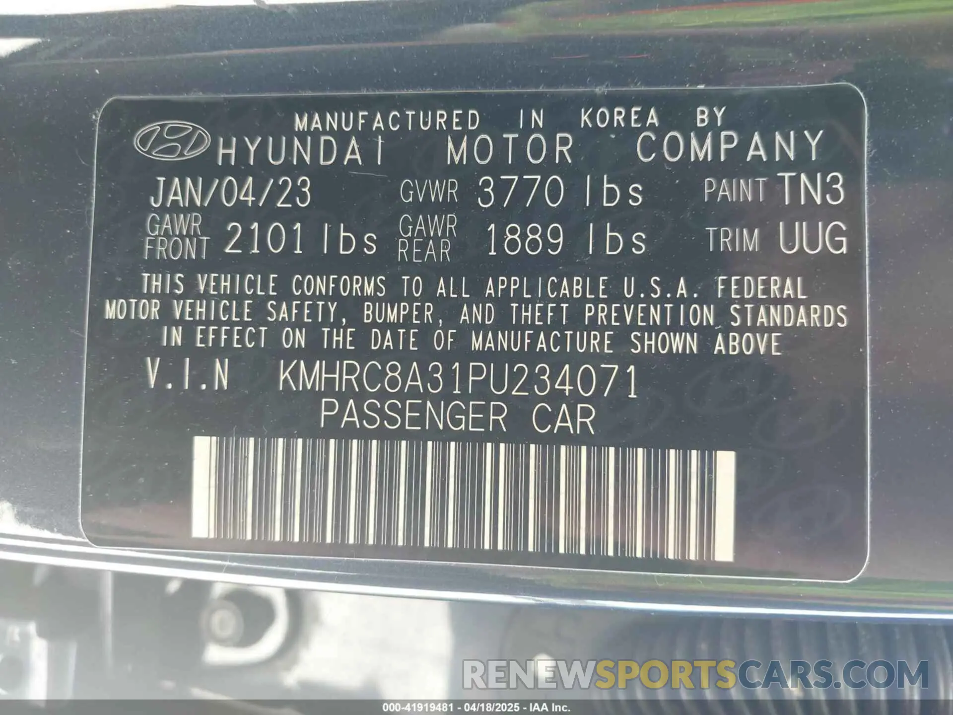 9 fotografías del automóvil dañado KMHRC8A31PU234071 HYUNDAI VENUE 2023