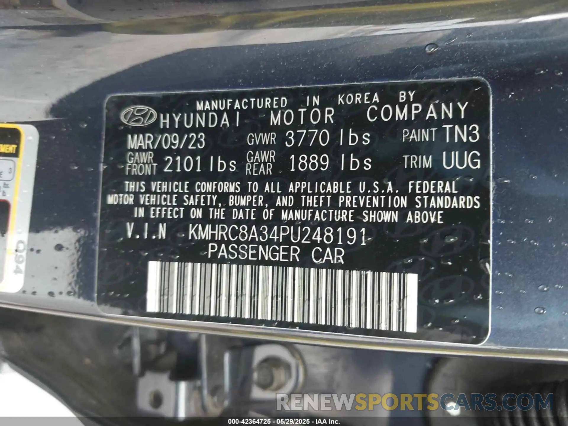 9 fotografías del automóvil dañado KMHRC8A34PU248191 HYUNDAI VENUE 2023