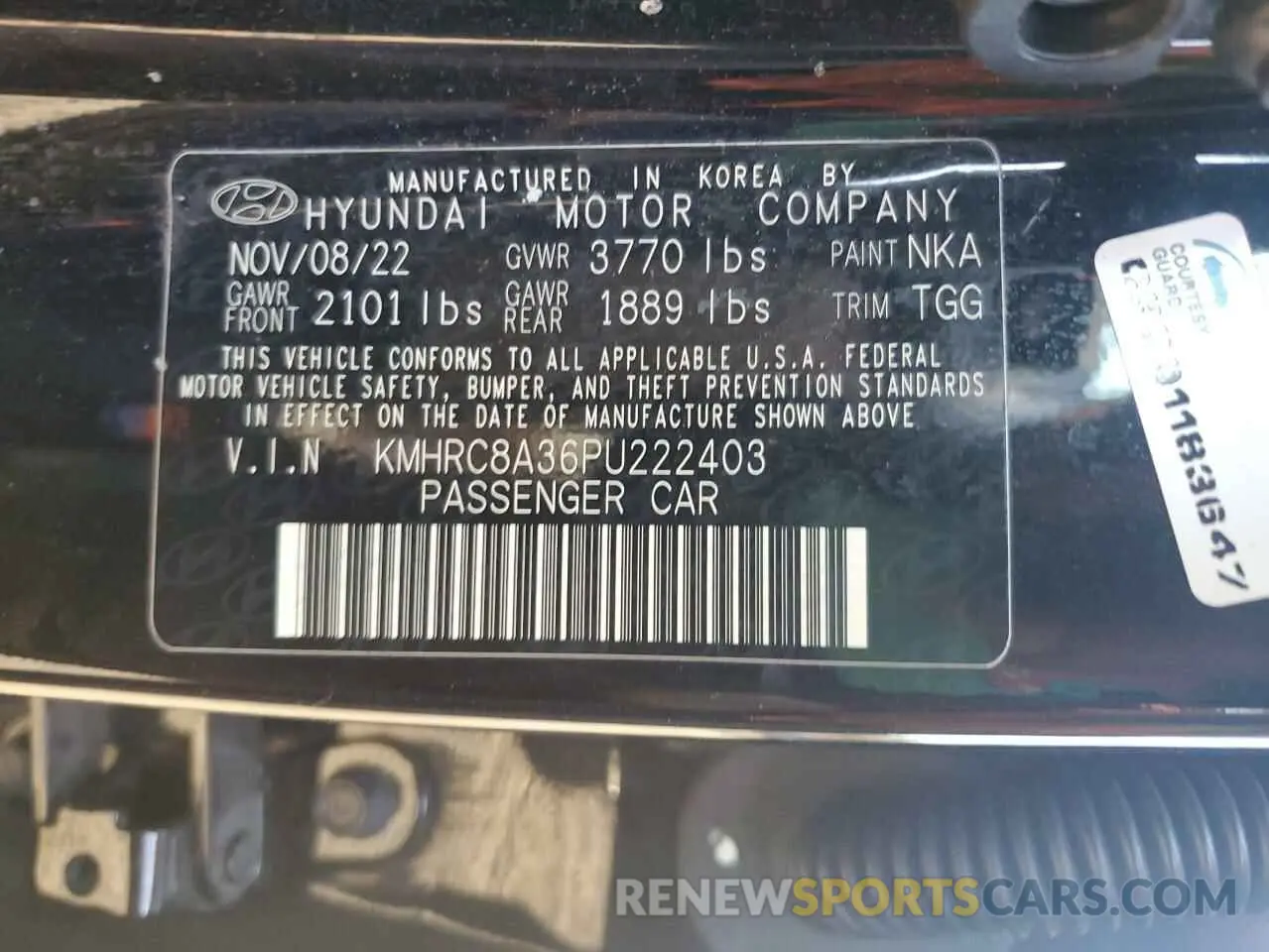 12 fotografías del automóvil dañado KMHRC8A36PU222403 HYUNDAI VENUE 2023