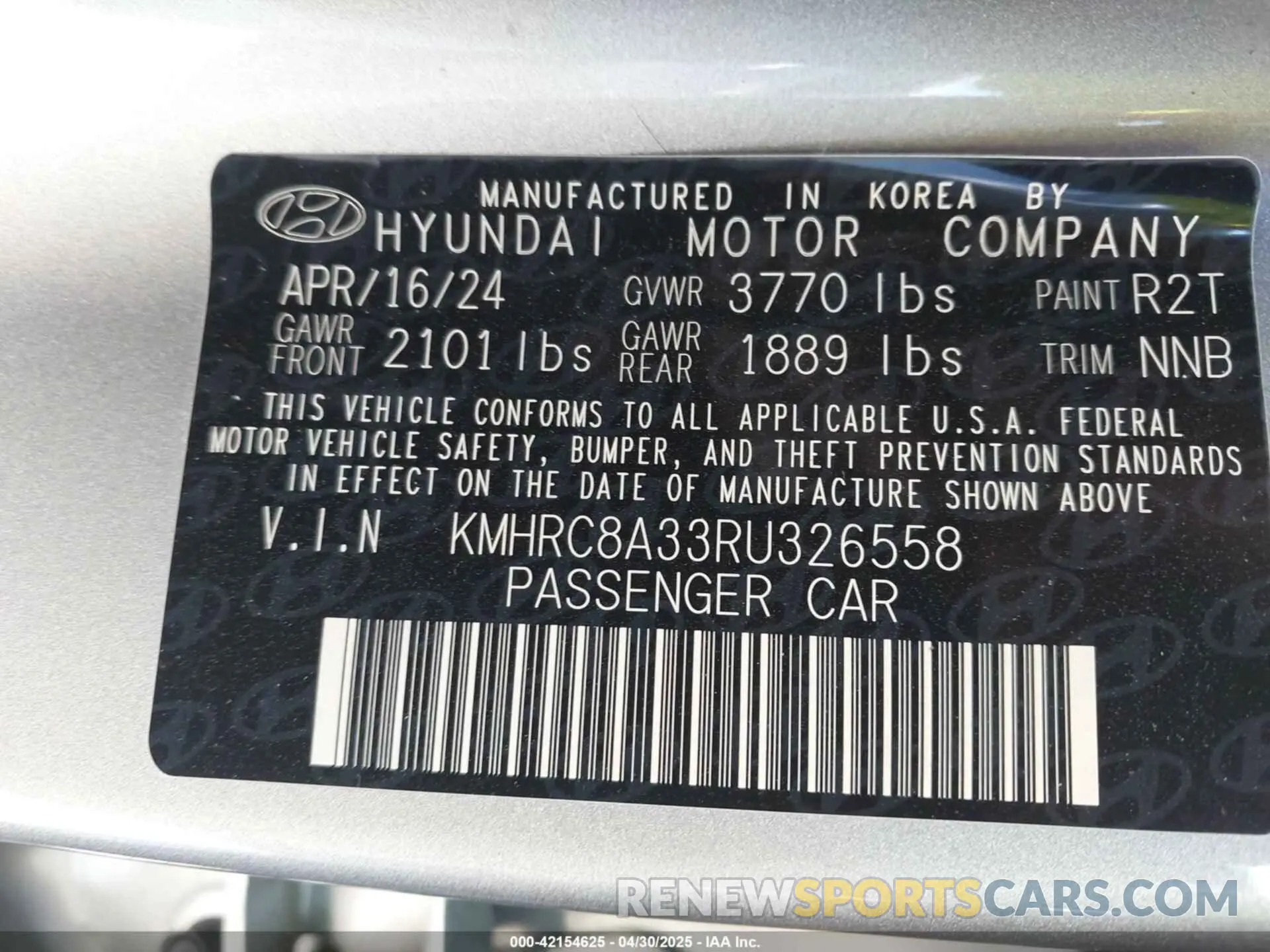 9 fotografías del automóvil dañado KMHRC8A33RU326558 HYUNDAI VENUE 2024
